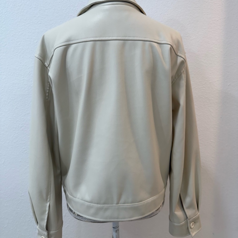 Steve Madden Faux Leather jacket medium Cream - Picture 7 of 9